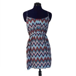 West Loop Blue Zig Zag Patterned Dress